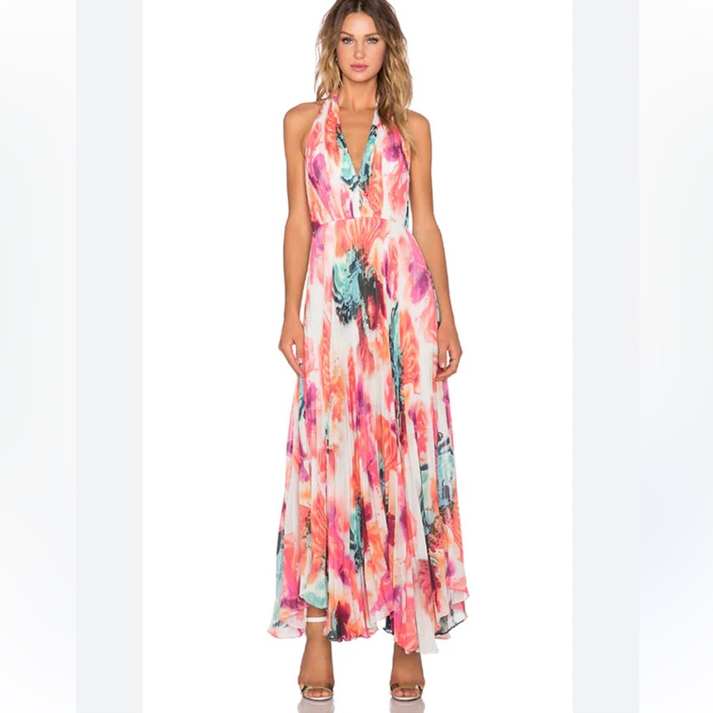 Alice + Olivia Claire pleated maxi dress